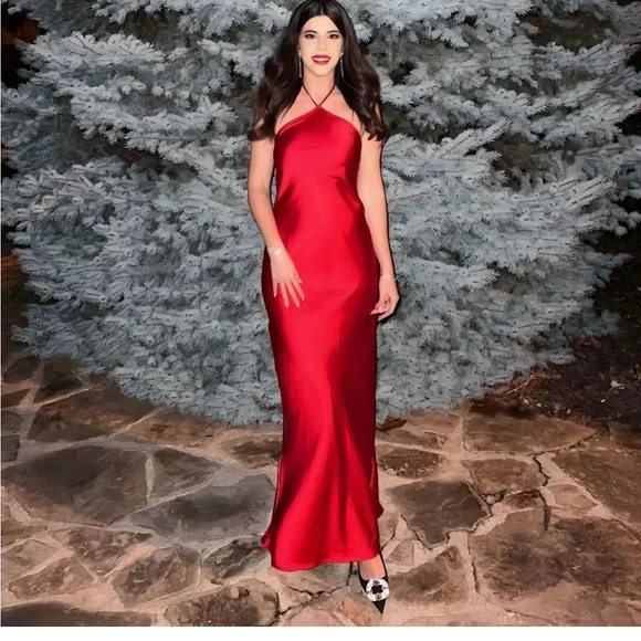 zara red satin slip dress Zara Red Slip dress with back detail Size S Rent a Dress